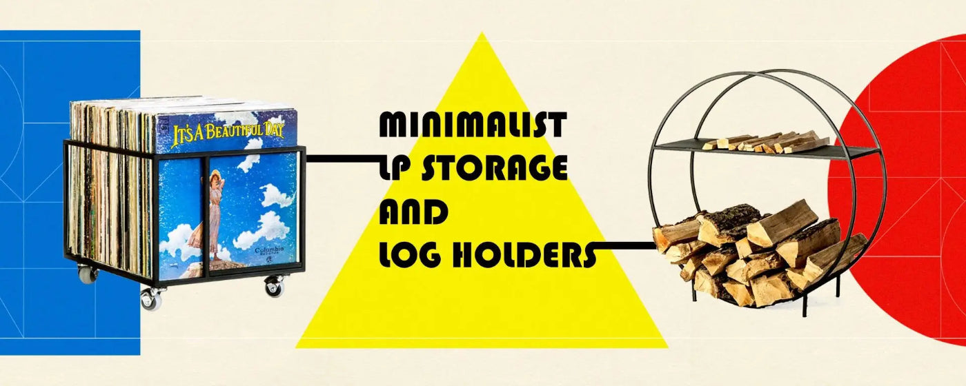 Compact vinyl record storage solutions and modern log holders Atelier Article