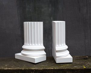 Architectural Neoclassical Style Plaster Pillar Bookends - Atelier Article