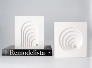Architectural Plaster Bookends – Minimalist Sculptural Design - Atelier Article