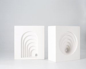 Architectural Plaster Bookends – Minimalist Sculptural Design - Atelier Article