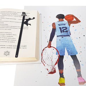 Basketball Metal Bookmark – 17cm Slam Dunk + Wooden Gift Block - Atelier Article