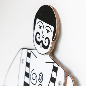 Bauhaus Strongman Puppet — Black & White, Geometric - Atelier Article