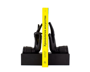 Black Plaster Bookends Buddha Hands - Atelier Article