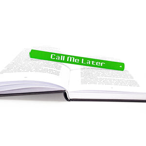 Call Me Later Metal Bookmark – Bright Green Minimalist Page Marker - Atelier Article