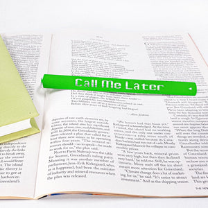 Call Me Later Metal Bookmark – Bright Green Minimalist Page Marker - Atelier Article