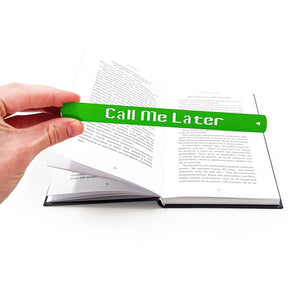 Call Me Later Metal Bookmark – Bright Green Minimalist Page Marker - Atelier Article