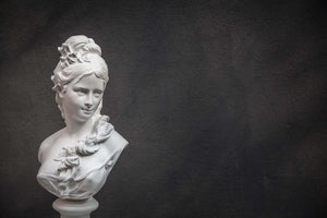 Classical Plaster Sculpture - Semi Nude Young Woman Bust - Timeless Art Piece - Atelier Article