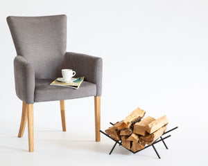 Compact Log Holder With Copper Accents - Atelier Article