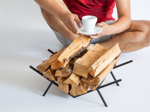 Compact Log Holder With Copper Accents - Atelier Article