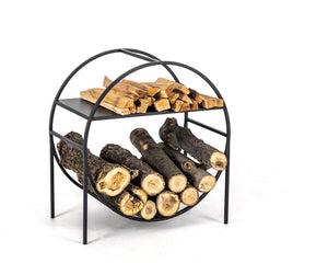 Compact Round Log Holder Black, Scandi Style. - Atelier Article