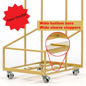 Premium Quality Hand-welded Golden Metal Double Deck Shopping Cart Style LP Record Mobile Stand. - Atelier Article