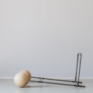 Duo Ball Vinyl Record and Book Stand – Minimalist Steel and Wood Holder - Atelier Article