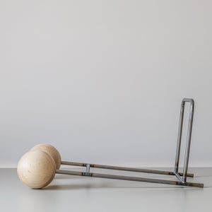 Duo Ball Vinyl Record and Book Stand – Minimalist Steel and Wood Holder - Atelier Article