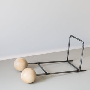 Duo Ball Vinyl Record and Book Stand – Minimalist Steel and Wood Holder - Atelier Article