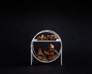 Elegant White Compact Round Log Holder - Premium Firewood Storage Hand - Welded in Ukraine - Atelier Article