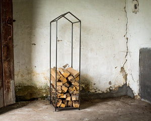 Hand Welded Iron Log Holder for Indoor or Outdoor Firewood Storage - Durable and Stylish - Atelier Article