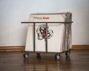 Hand - welded Metal Vinyl Record Crate "II" - Atelier Article