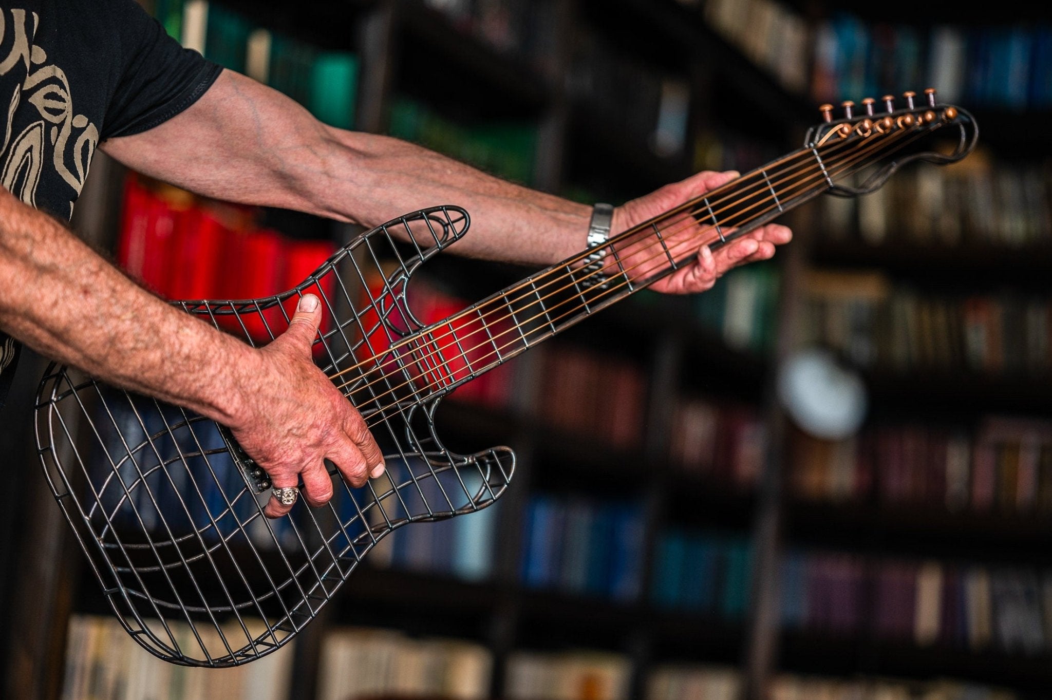 Hand - Welded Wireframe Metal Guitar. - Atelier Article