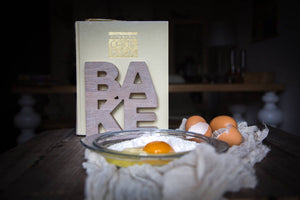 Kitchen wooden bookends "Bake." - Design Atelier Article