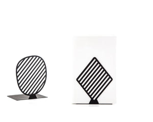 Stripes Limited Bookends: Modern Steel Shelf Decor — view 7