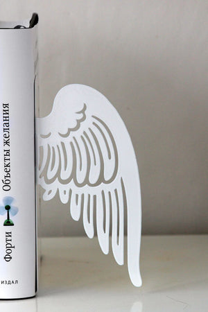 Angel Wings Metal Bookends – laser-cut steel, photo 2