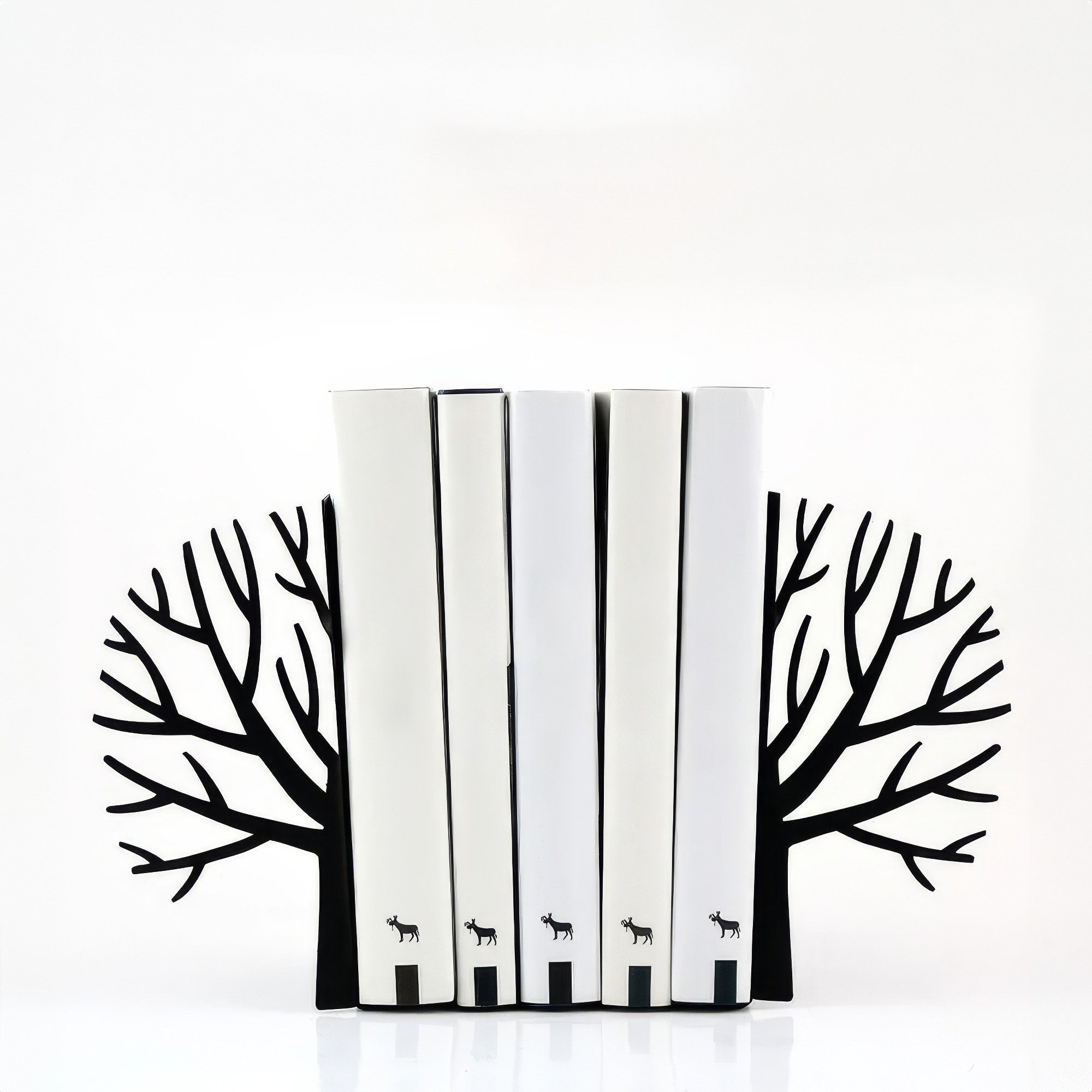 Winter Trees Metal Bookends – laser-cut steel, photo 1