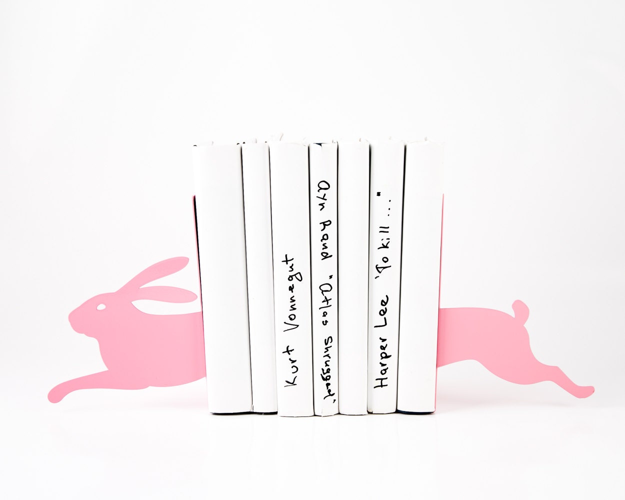 Hare Metal Bookends – pink – laser-cut steel, photo 1