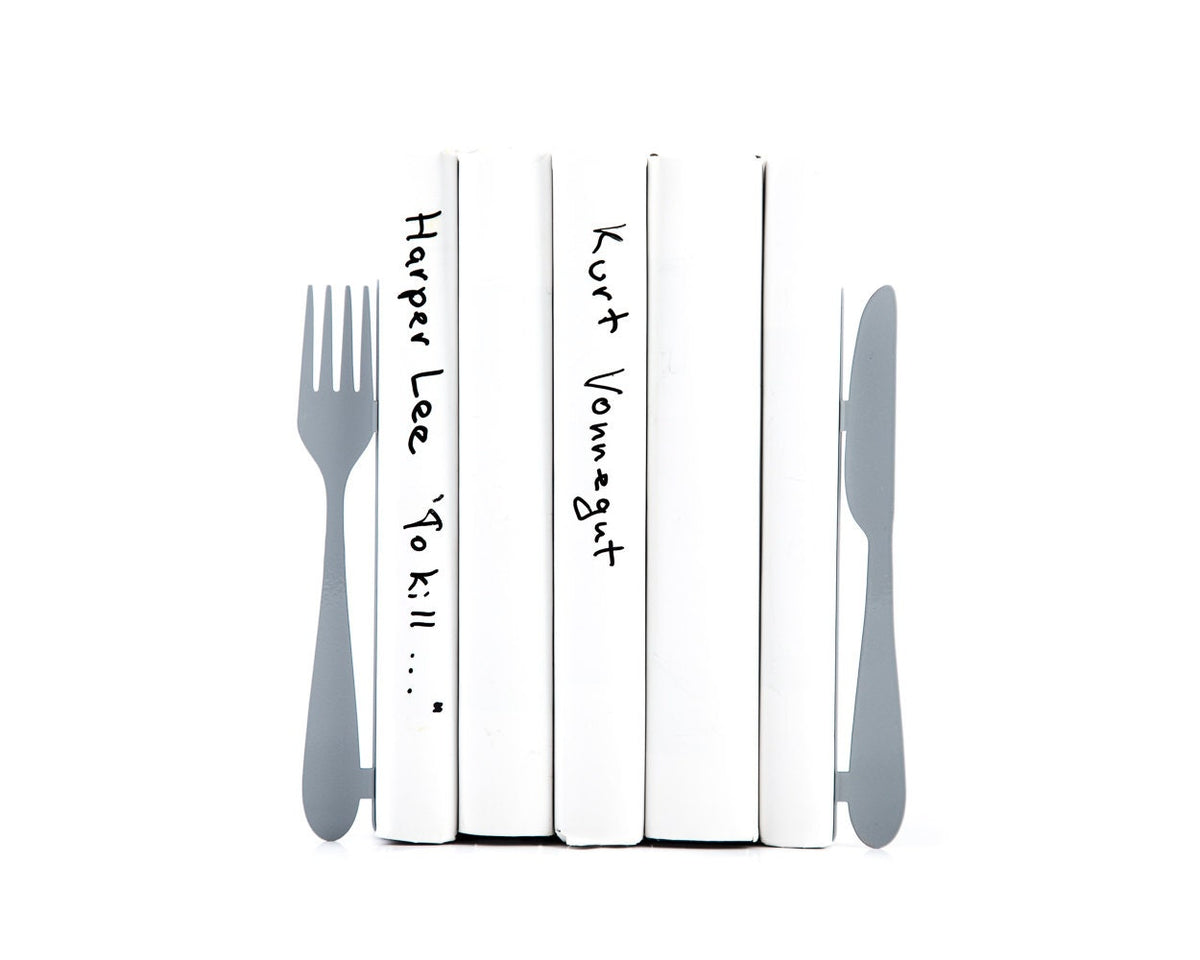 Metal Fork & Knife Bookends – laser-cut steel, photo 1