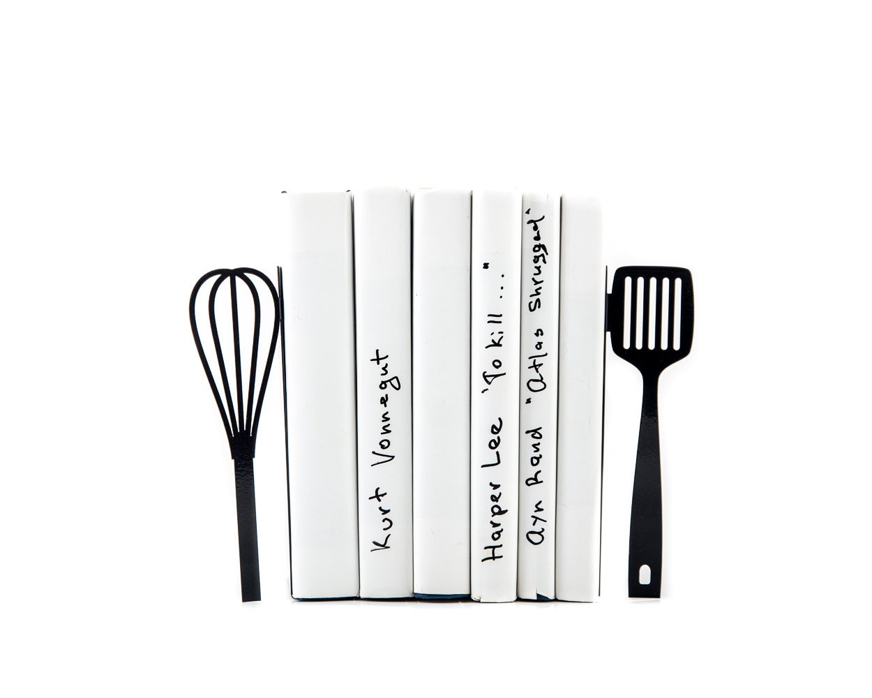 Metal Spatula and Whisk Bookends
