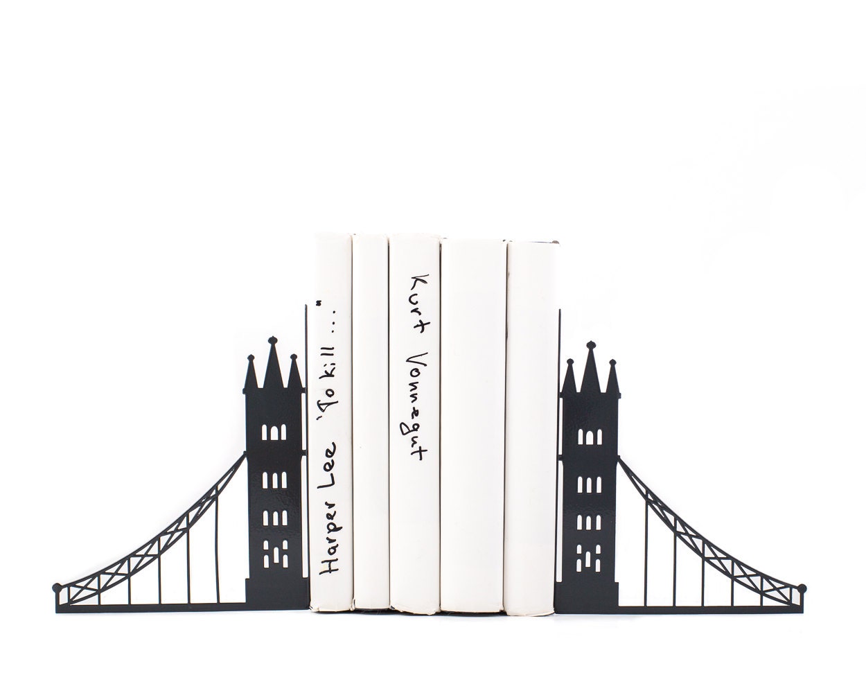 London Metal Bookends – laser-cut steel, photo 1