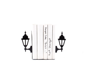 Vintage Street Lantern Bookends – laser-cut steel, photo 1