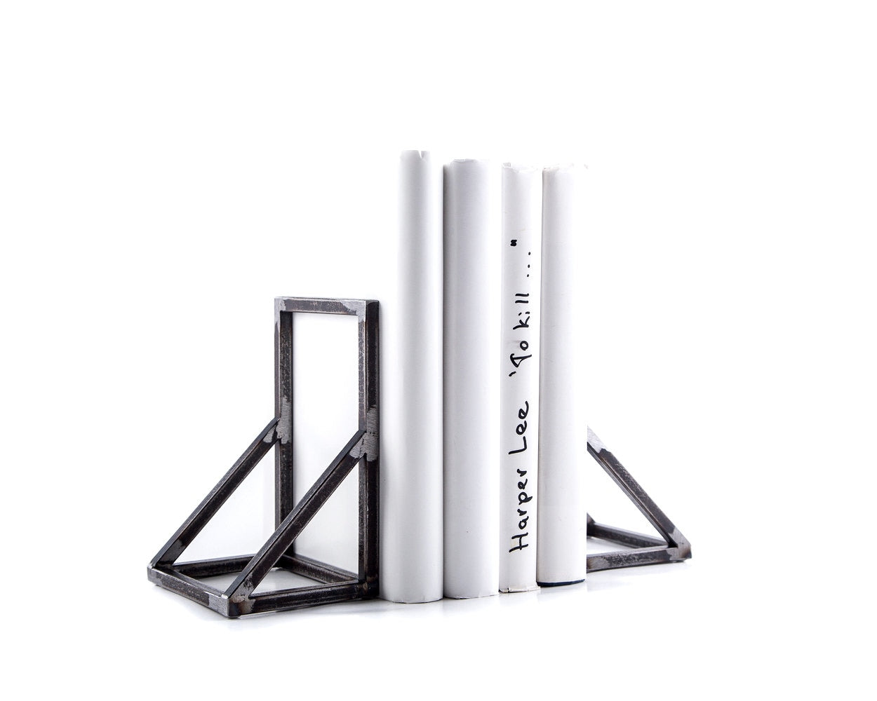 Gate metal bookends – hand-welded steel rod frame, photo 1