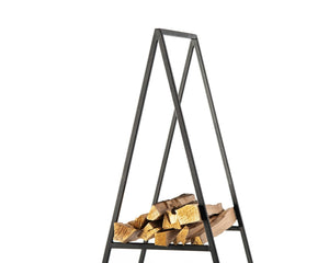 Log Holder "Spruce" - Firewood Storage for Indoors or Outdoors With a Kindling Shelf - Atelier Article