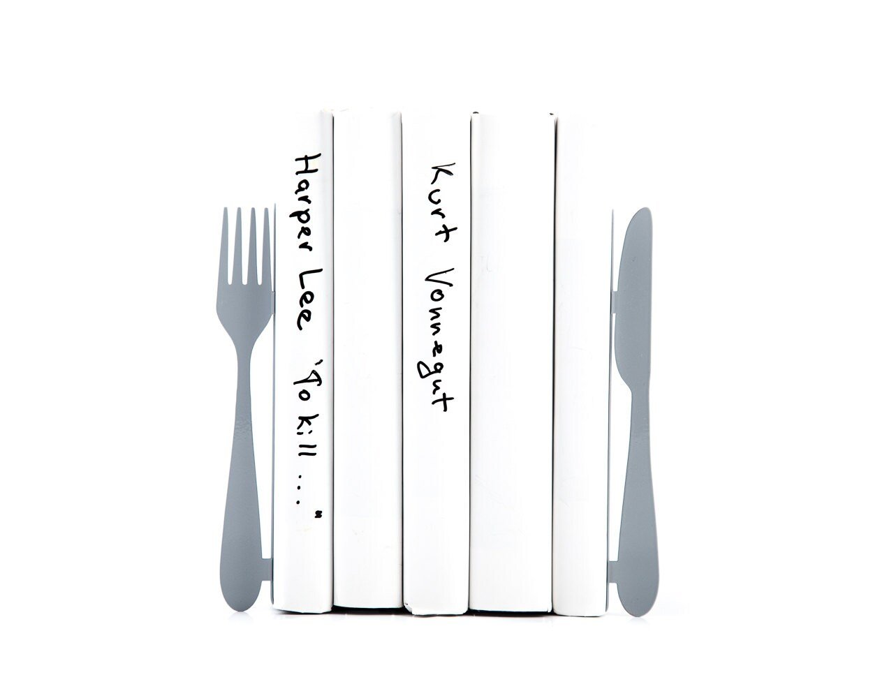 Metal Fork and Knife Bookends