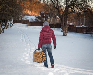 Metal log holder "House", Minimalist Scandinavian design. - Atelier Article