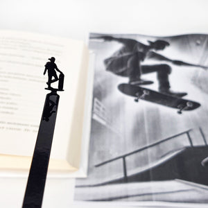 Metal Skater Bookmark – Cool Minimalist Page Marker for Teen Readers & Book Lovers - Atelier Article