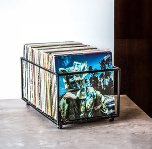 Premium Quality Hand-welded Black Metal Vinyl Record Crate - Atelier Article