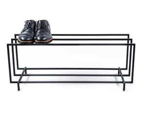 Minimalist Black Metal 2 - Tier Shoe Rack - Sleek Storage and Organization - Atelier Article