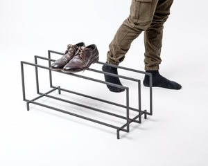 Minimalist Black Metal 2 - Tier Shoe Rack - Sleek Storage and Organization - Atelier Article