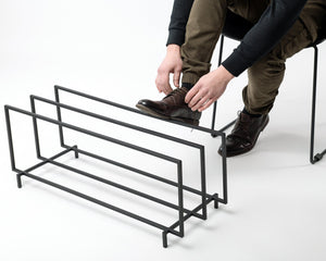 Minimalist Black Metal 2 - Tier Shoe Rack - Sleek Storage and Organization - Atelier Article