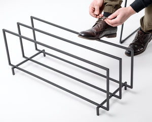 Minimalist Black Metal 2 - Tier Shoe Rack - Sleek Storage and Organization - Atelier Article
