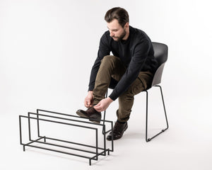 Minimalist Black Metal 2 - Tier Shoe Rack - Sleek Storage and Organization - Atelier Article