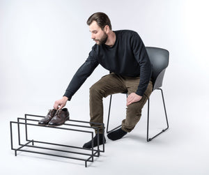 Minimalist Black Metal 2 - Tier Shoe Rack - Sleek Storage and Organization - Atelier Article
