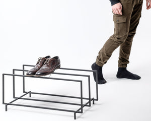Minimalist Black Metal 2 - Tier Shoe Rack - Sleek Storage and Organization - Atelier Article