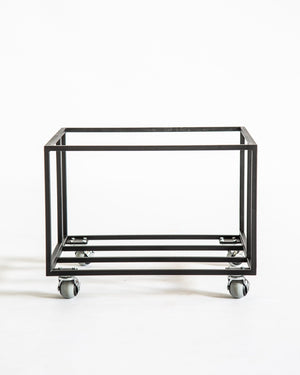 Premium Quality Hand-welded Metal Crate for LP records on Wheels "Windows" - Atelier Article