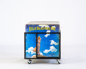 Premium Quality Hand-welded Black Metal Mobile Vinyl Record Crate "Windows". - Atelier Article