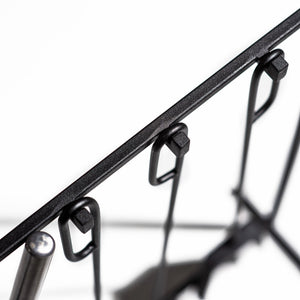 Modern Fireplace Tools with the Stand: Fireplace Poker, Tongs, Shovel, Broom, Hand Forged. - Atelier Article