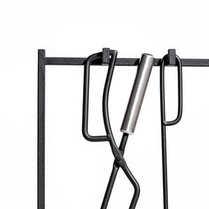 Modern Fireplace Tools with the Stand: Fireplace Poker, Tongs, Shovel, Broom, Hand Forged. - Atelier Article