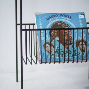 Modern LP Record Player Console - Black Metal Side Table - Atelier Article