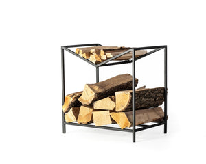 Compact Montana-S log holder with M-shaped kindling shelf — view 2